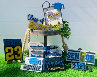 Graduation / Senior 2024 / Tier Tray decor / class of 2024 / home decor / #done / college /high school / tassel was worth the hassle seniors