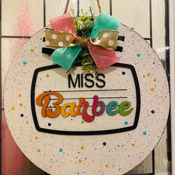 Math Teacher Door Hanger Etsy