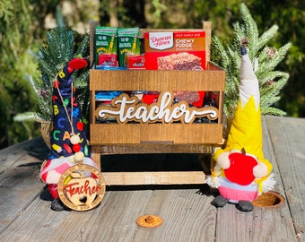 Teacher gift crate, fillable crate, teacher gifts, gift from student, classroom decor, student gifts, desk decor, gift crate, teacher crate
