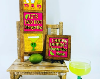 Margaritas & tacos Leaning ladder, home decor, Rae Dunn displays, gift for mom, tequila, tacos, beach house, hutch displays, holiday