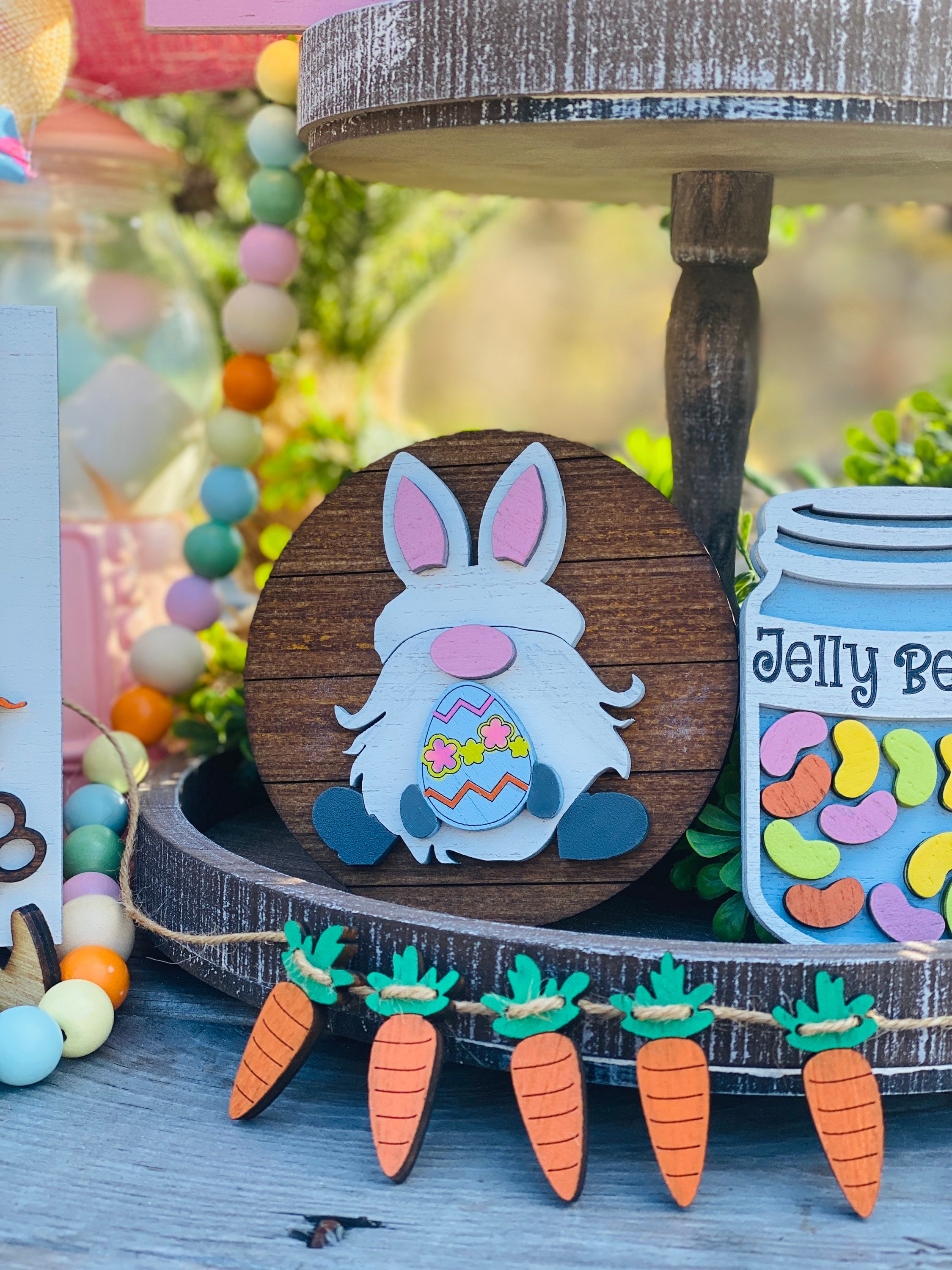 Easter bunny tier tray decor, tier tray set, Rae dunn decor, mini signs, 3d, tier tray signs, Easter, cottontail farms, shake your tail