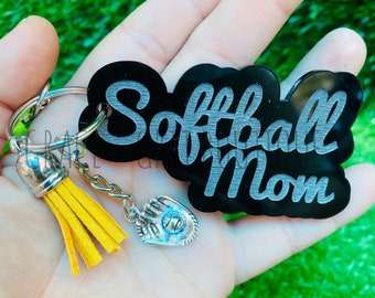 Softball Mom acrylic keychain *FREE SHIPPING*