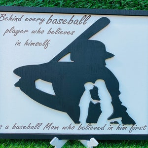 Achter elke honkbalspeler staat een muurdecoratie met een honkbalmoederbord *gegraveerd en 3D* GRATIS VERZENDING