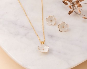 Forget me not Necklace And Earring/ Dainty Jewellery/ Wedding jewellery Set/ Flower jewellery/ Bridesmaid gift/Gift for her/Bridal Jewellery