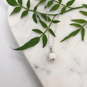 Porcelain Lily Of The Valley Necklace/ Lily Of The Valley Pendant/ Porcelain jewellery/ Flower necklace/ Bridesmaid gift/ Gift for her image 1