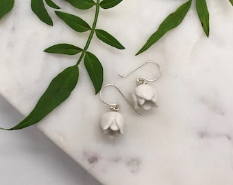 Porcelain Lily Of The Valley Earrings/ Drop earrings/ Porcelain earrings/ Flower earrings/ Gift for her/ Lily Of The Valley/ Mum Gift