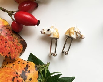 Handmade Porcelain Horse Cufflinks, Sterling Silver Plated
