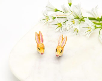 Porcelain Rabbit Stud Earring/ Rabbit earrings/ Stud Earrings/ Bunny Earrings/ Animal Earrings/ Cute Earrings