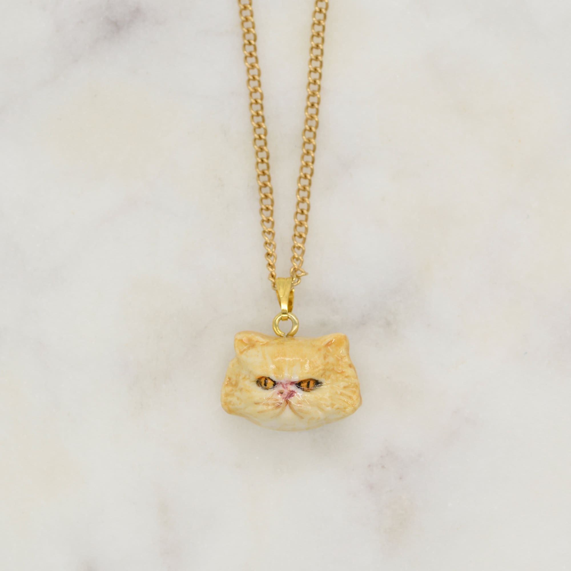 Porcelain Persian Cat Necklace/ Cat Necklace/ Necklace/ Cat Etsy