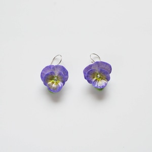 Porcelain Purple Pansy drop earring/ Pansy earrings/ dangle earrings/ flower earrings/porcelain earrings/ pansy image 1