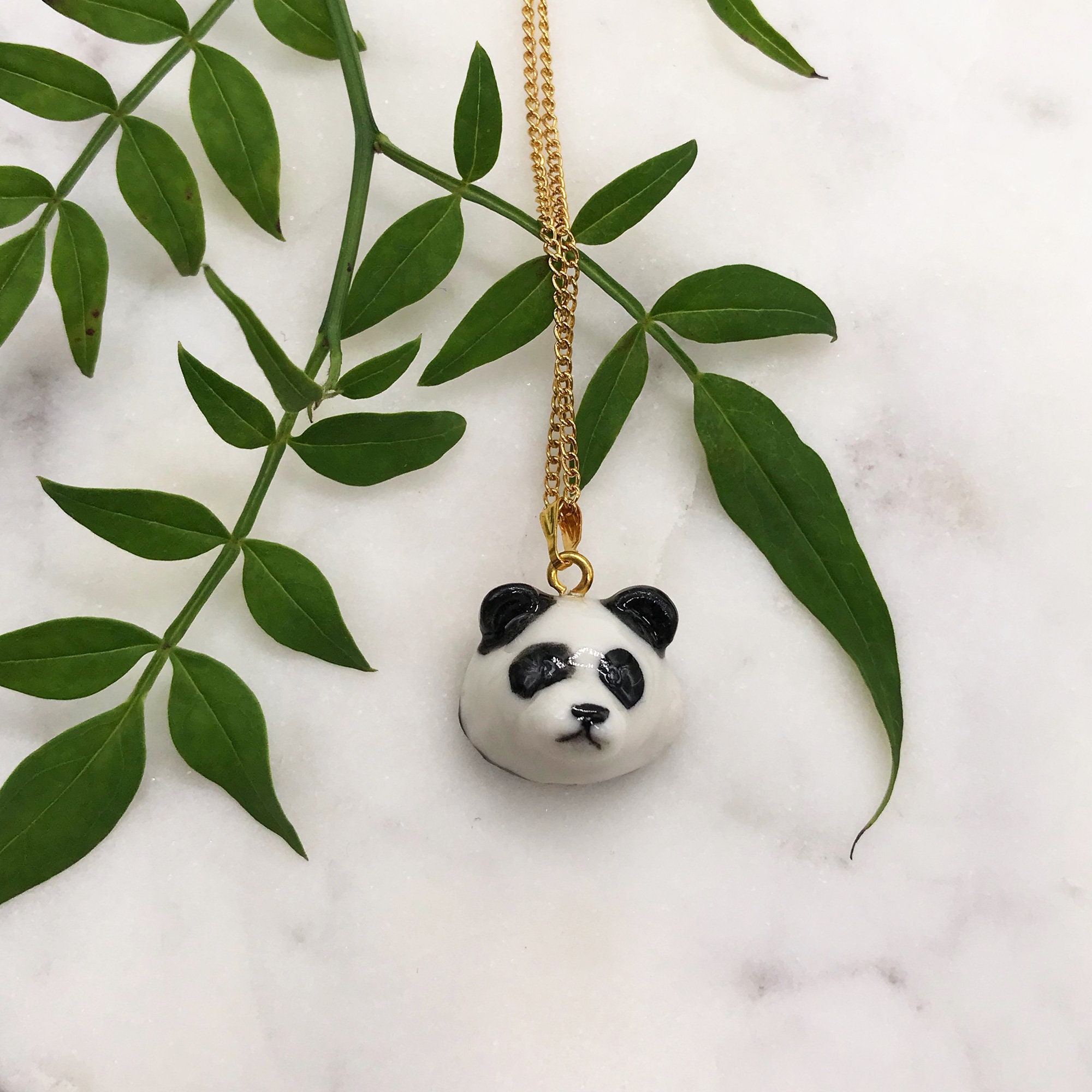 Porzellan Panda Halskette / Panda Halskette / Halskette / Panda Anhänger / Anhänger / Geschenk für Sie / Panda Liebhaber Geschenk / Panda Geschenk