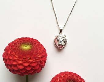Sterling Silver Lion Pendant Necklace