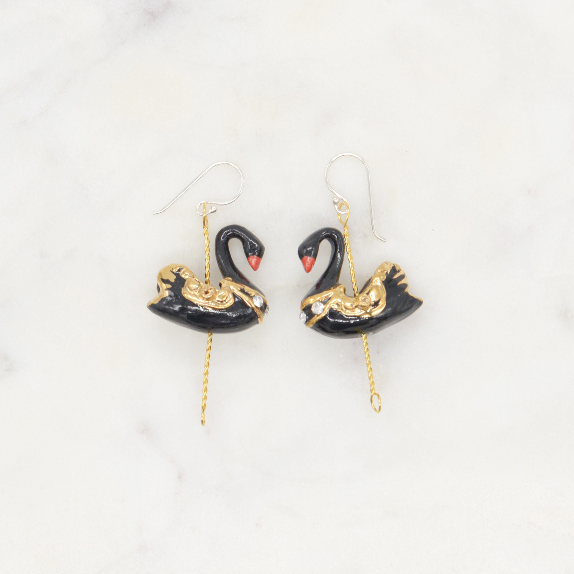 Jewelry | Black Swan Swarovski Elements Earrings Studs Crystals 3d New  Sparkly | Poshmark