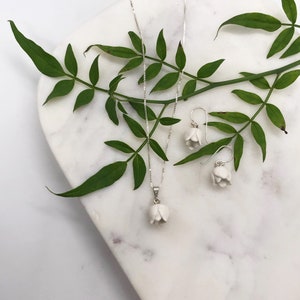 Porcelain Lily Of The Valley Necklace/ Lily Of The Valley Pendant/ Porcelain jewellery/ Flower necklace/ Bridesmaid gift/ Gift for her image 9
