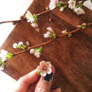 Porcelain Pink Cherry Blossom Ring/ Pink Flower Ring/ Ring/ Porcelain Ring/ Flower Ring/ Flower Jewellery/ Stacking Ring
