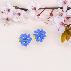 Porcelain Forget Me Not Cufflinks/ Flower Cufflinks/ Groom Gift / Best Man Gift / Groom Gift/ Floral Cufflinks image 5