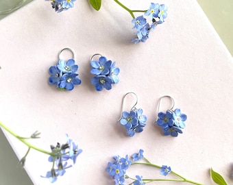 Porcelain Blue Forget Me Not drop earring/ earrings/ dangle earrings/ flower earrings/ porcelain earrings/ flower jewellery/ Forget Me Not