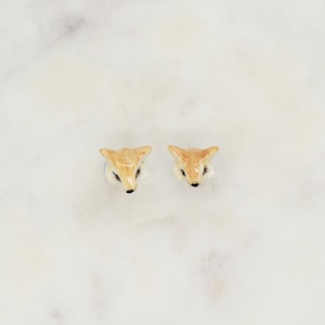 Porcelain Fox stud sterling silver earring/ Fox earrings/ stud earrings/ earrings/ Animal Earrings