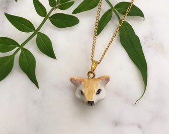 Porcelain FoxNecklace/ Fox Necklace/ Necklace/ Fox Pendant/ Pendant/ Gift For Her/ Fox Lover Gift/ Fox Jewellery