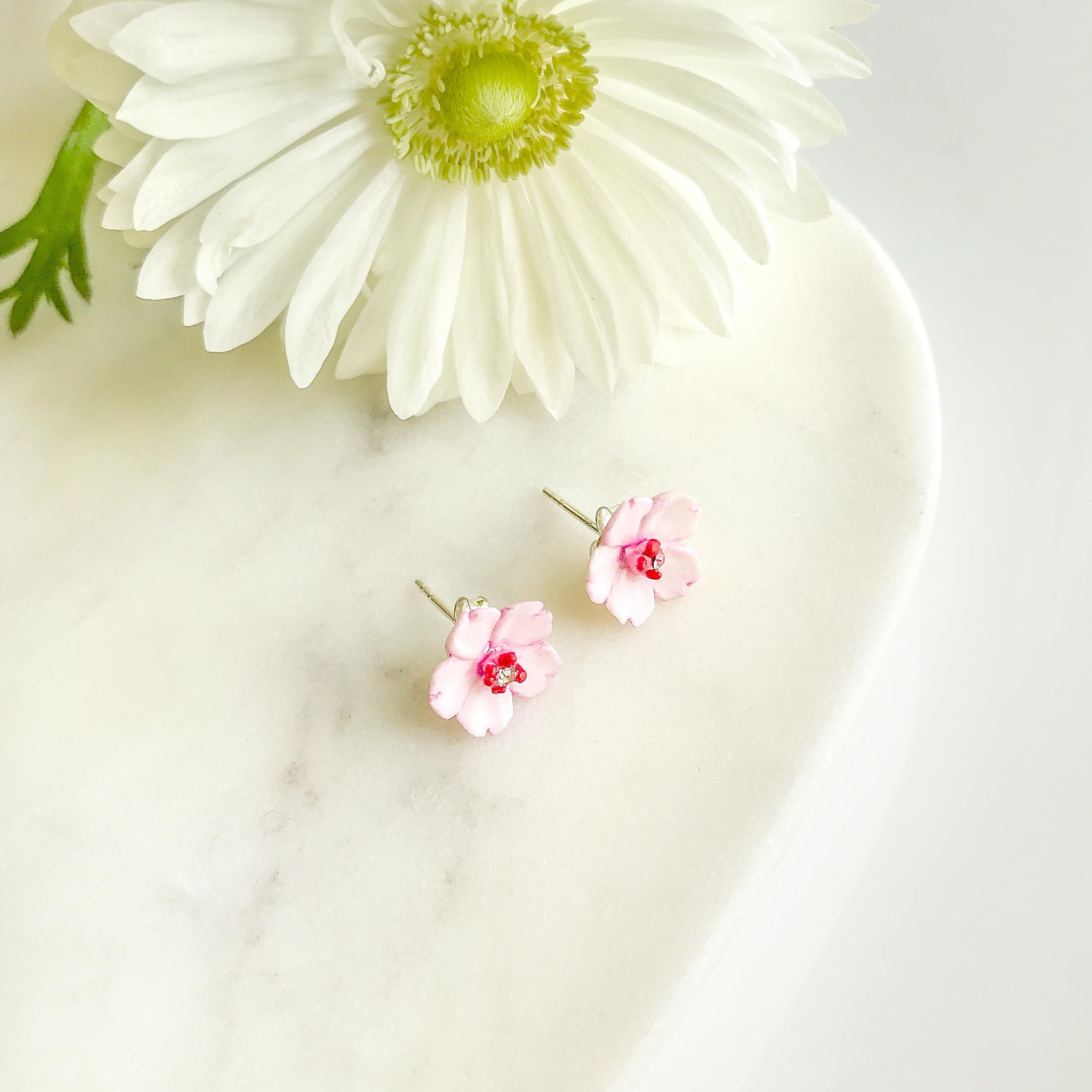 Sakura Earrings - Spring Cherry Blossom Dangle Earrings By YSM Designs