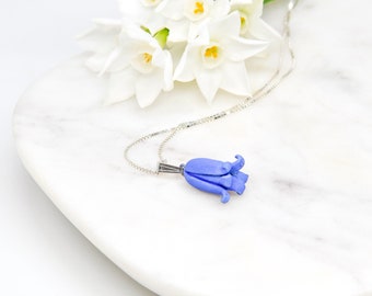 Porseleinen klokje-ketting/klokje-ketting/klokje-hanger/porseleinen sieraden/bloemenketting/cadeau bruidsmeisje/cadeau voor haar