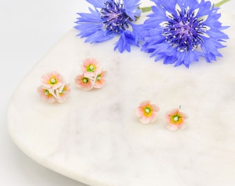 Porcelain Hollyhock stud earring/ earrings/ flower jewellery/ flower earrings/ porcelain earrings/ hollyhocks/ bridesmaid gift/ gift for her