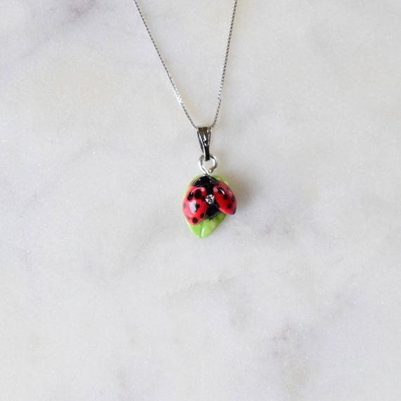 Cute Ladybird Pendant With Sterling 