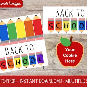 Back to School Cookie Topper / Teacher Appreciation / School / Printable Treat Bag Toppers / Pencils / Instant Download