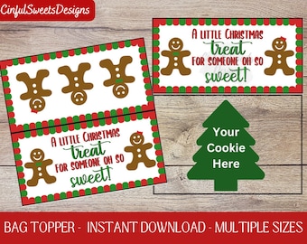 A Little Christmas Treat For Someone Oh So Sweet Cookie Bag Topper / Christmas / Printable Treat Bag Toppers / Gingerbread / Download