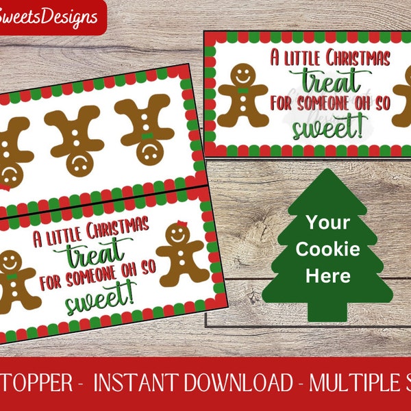 A Little Christmas Treat For Someone Oh So Sweet Cookie Bag Topper / Christmas / Printable Treat Bag Toppers / Gingerbread / Download