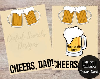 Prost Dad! Glücklicher Vatertag Bier Keks Beutel Backer / Happy Fathers Day / Papa / Dads / druckbare Leckerlibeutel Backers / Instant Download