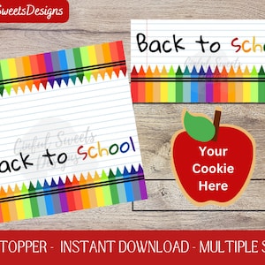 Back to School Cookie Bag Topper / Teacher Appreciation / School / Printable Treat Bag Toppers / Crayon / Instant Download