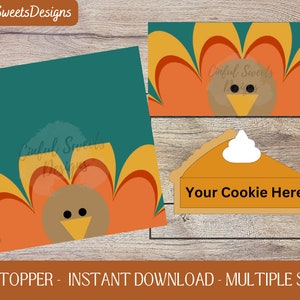 Turkey Face Thanksgiving Cookie Bag Topper / Thanksgiving / Printable Treat Bag Toppers / Turkey / Fall / Instant Download