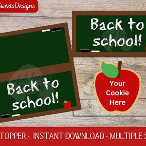 Back to School Cookie Topper / Teacher Appreciation / School / Printable Treat Bag Toppers / Chalkboard / Instant Download