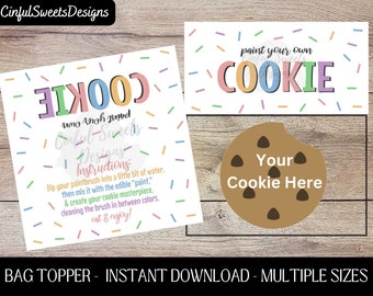 SPRINKLE Paint Your Own PYO Cookie Topper / Sprinkles / Pastel / Rainbow / Treat Bag Toppers / Printable / Cookie Topper / Instant Download