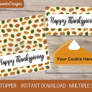 Thanksgiving Cookie Bag Topper / Thanksgiving / Printable Treat Bag Toppers / Fall / Instant Download / Turkey / Acorn / Pie / Leaf