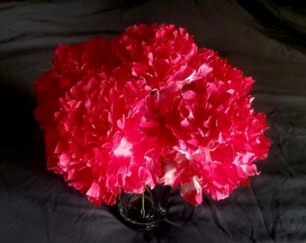 Red Paper Carnations, Realistic paper carnations, red and white carnations, red and yellow carnations