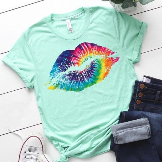 Tie dye lips shirt Clearance