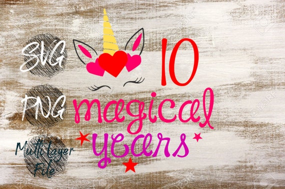 Download 10 Magical Years Svg Unicorn Heart Svg Unicorn Face Etsy 3D SVG Files Ideas | SVG, Paper Crafts, SVG File