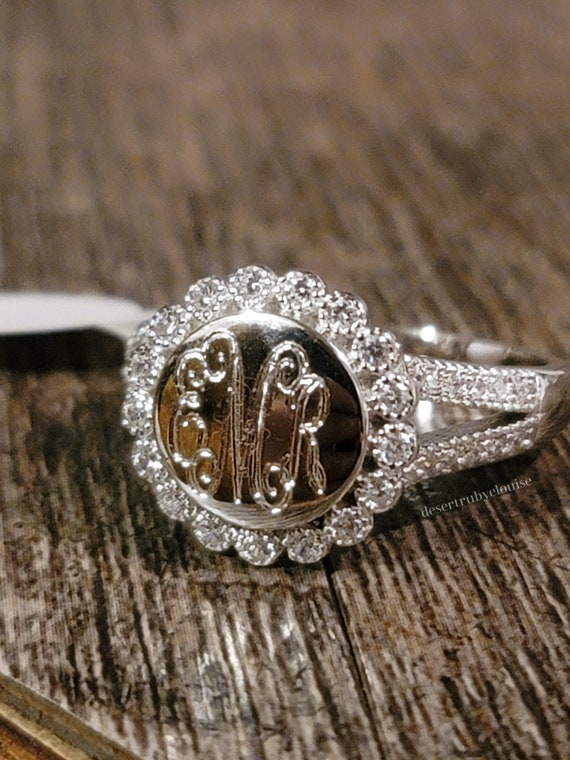 Etsy monogram hotsell ring