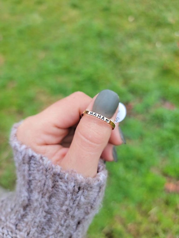 Stainless Steel Love Rings / 2mm HANDSTAMPED Stacking Rings / Etsy