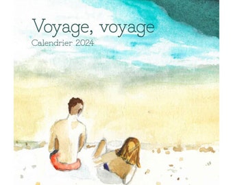 Calendrier 2024 calendar - voyage - travel - art - watercolor - original