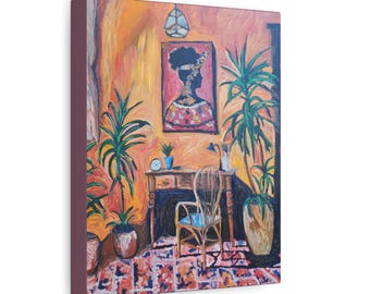 Cozy Bohemian Interior painting Canvas