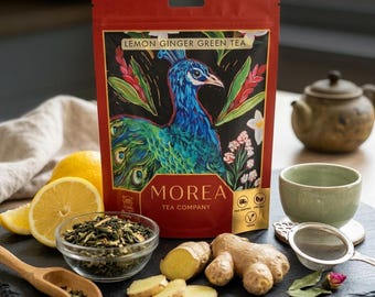 Lemon Ginger Green Tea : Organic Loose Leaf