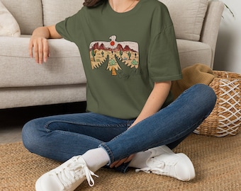 Southwest Thunderbird Desert Scene T-Shirt | Cactus Sunset Illustration