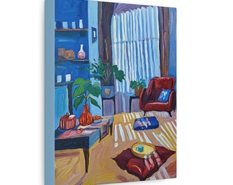 Cozy Living Room Interior painting Canvas
