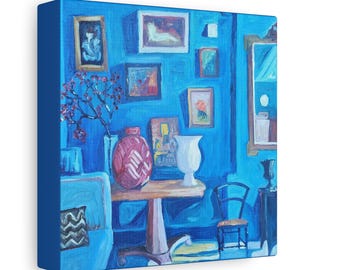 Blue Interior Still Life Canvas