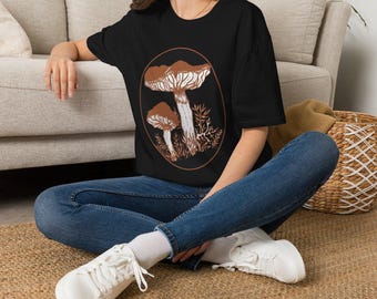 Vintage Mushroom Illustration T-Shirt | Psychedelic Fungi Tee
