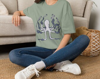 Octopus Illustration T-Shirt | Nautical Sea Creature Tee
