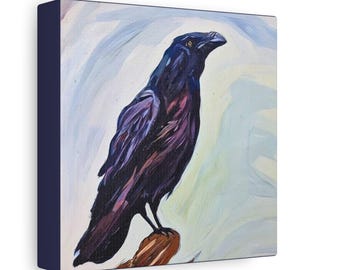 Purple Raven Painting Canvas